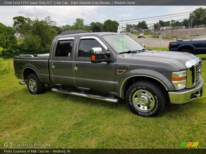 Dark Shadow Grey Metallic / Medium Stone 2008 Ford F250 Super Duty XLT Crew Cab