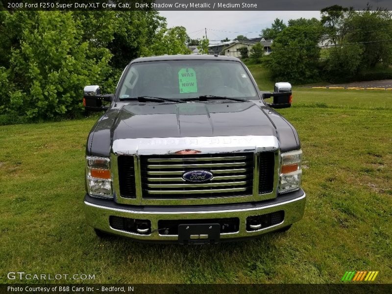Dark Shadow Grey Metallic / Medium Stone 2008 Ford F250 Super Duty XLT Crew Cab
