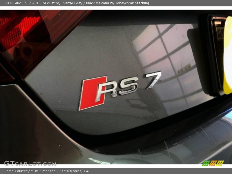 Nardo Gray / Black Valcona w/Honeycomb Stitching 2016 Audi RS 7 4.0 TFSI quattro