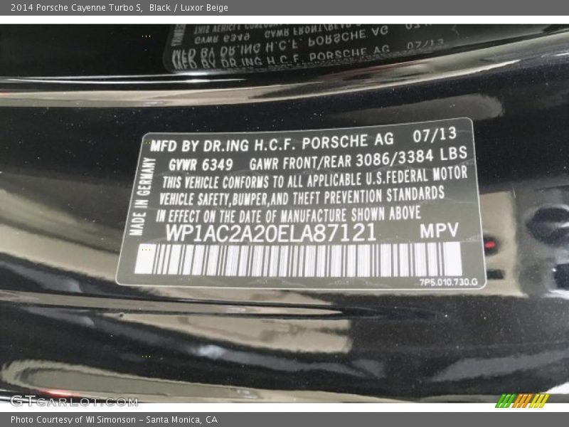 Black / Luxor Beige 2014 Porsche Cayenne Turbo S