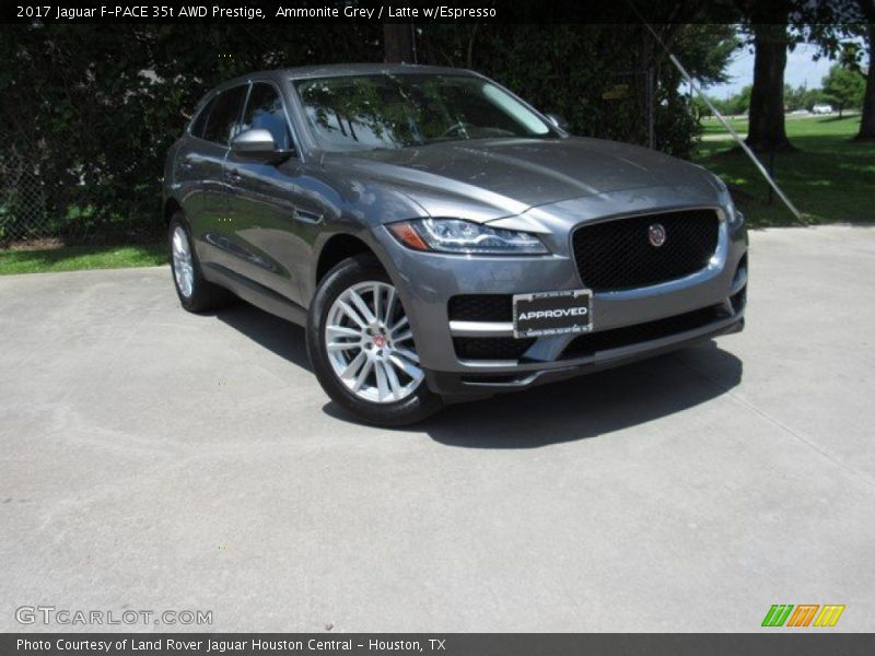Ammonite Grey / Latte w/Espresso 2017 Jaguar F-PACE 35t AWD Prestige