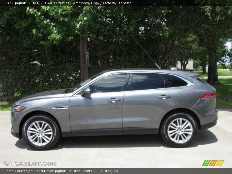Ammonite Grey / Latte w/Espresso 2017 Jaguar F-PACE 35t AWD Prestige
