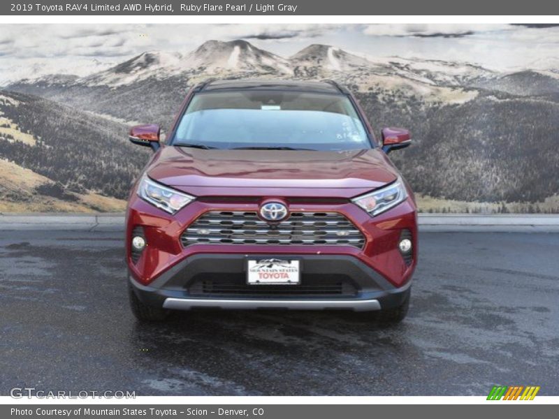 Ruby Flare Pearl / Light Gray 2019 Toyota RAV4 Limited AWD Hybrid