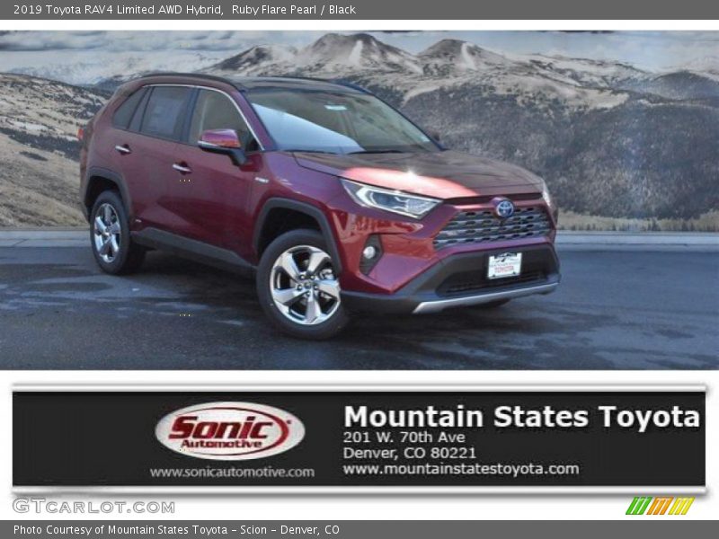 Ruby Flare Pearl / Black 2019 Toyota RAV4 Limited AWD Hybrid