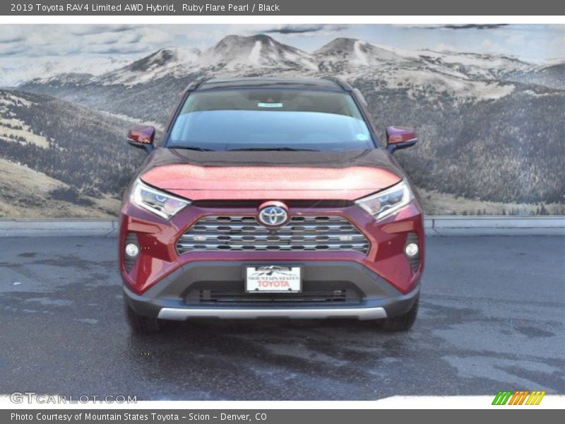 Ruby Flare Pearl / Black 2019 Toyota RAV4 Limited AWD Hybrid