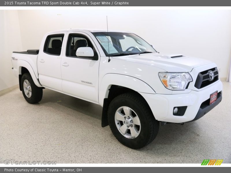 Super White / Graphite 2015 Toyota Tacoma TRD Sport Double Cab 4x4
