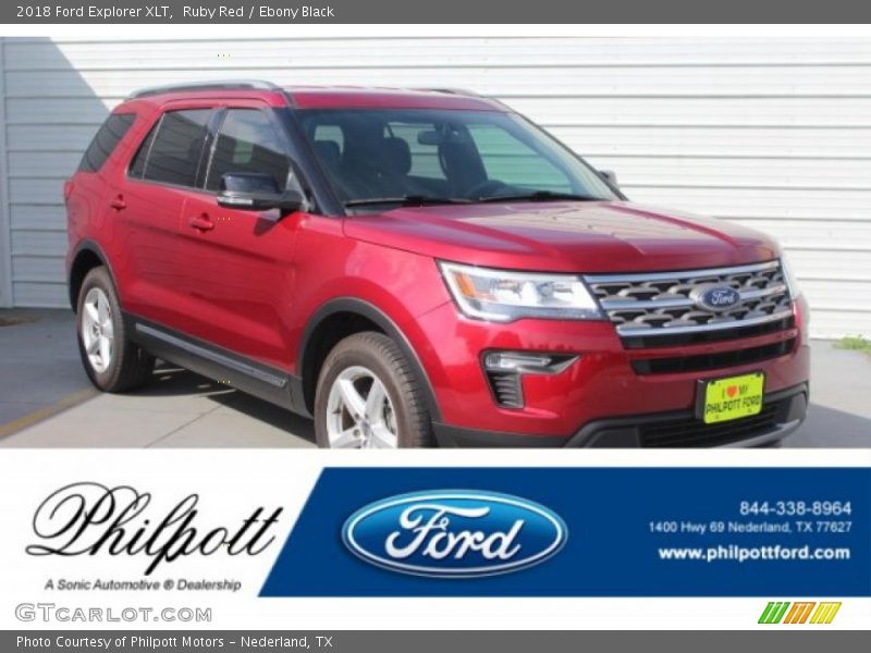 Ruby Red / Ebony Black 2018 Ford Explorer XLT