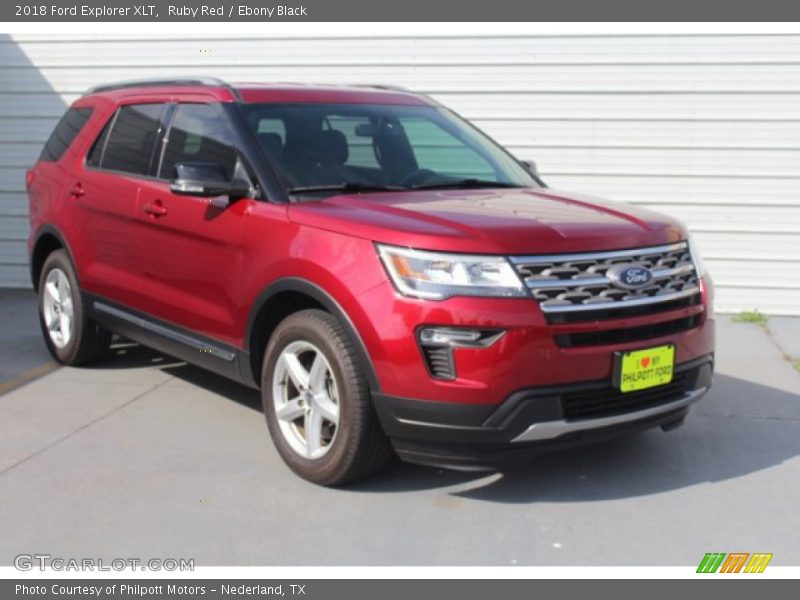 Ruby Red / Ebony Black 2018 Ford Explorer XLT