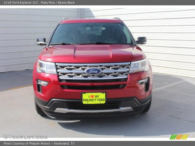 Ruby Red / Ebony Black 2018 Ford Explorer XLT