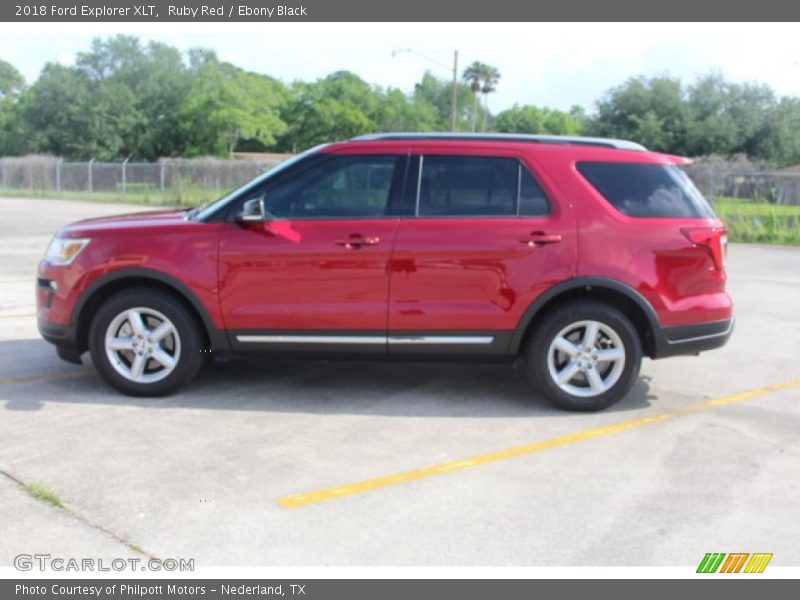 Ruby Red / Ebony Black 2018 Ford Explorer XLT
