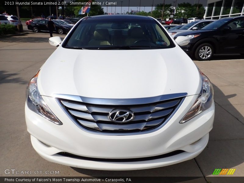 Shimmering White / Camel 2013 Hyundai Sonata Limited 2.0T