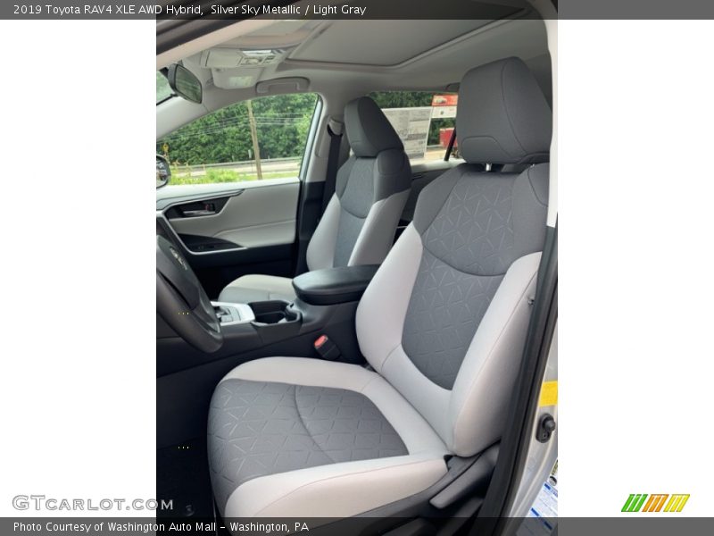 Silver Sky Metallic / Light Gray 2019 Toyota RAV4 XLE AWD Hybrid