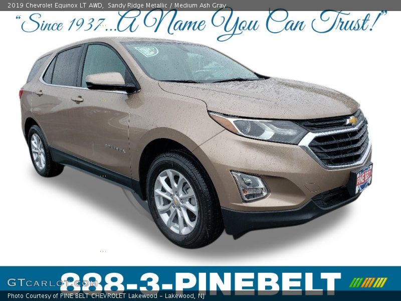Sandy Ridge Metallic / Medium Ash Gray 2019 Chevrolet Equinox LT AWD