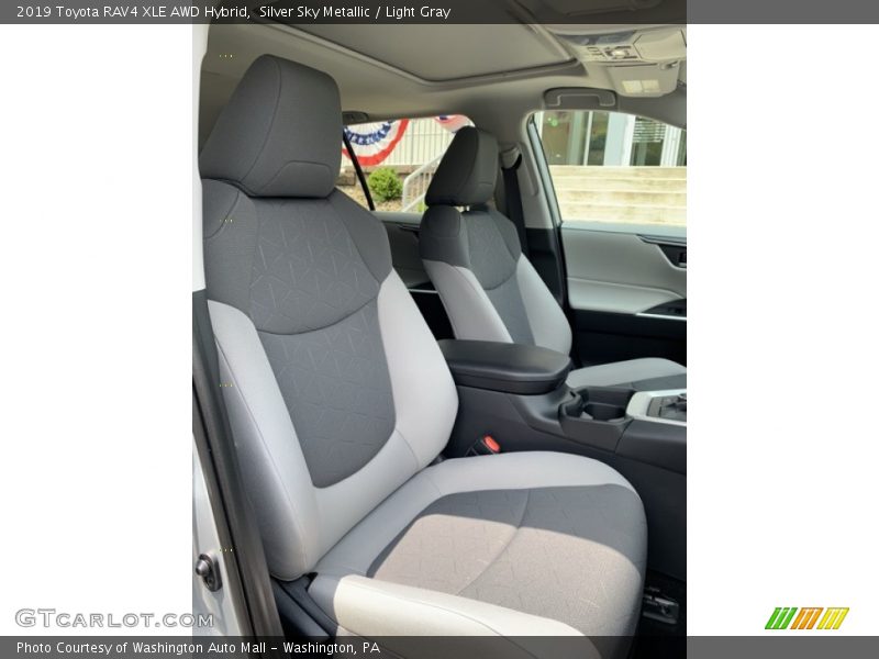 Silver Sky Metallic / Light Gray 2019 Toyota RAV4 XLE AWD Hybrid