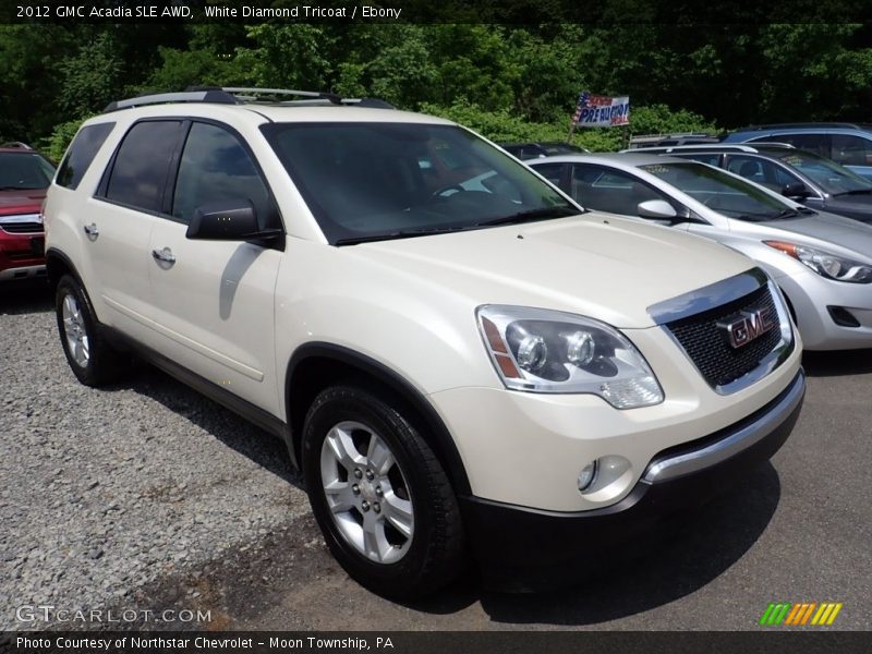 White Diamond Tricoat / Ebony 2012 GMC Acadia SLE AWD