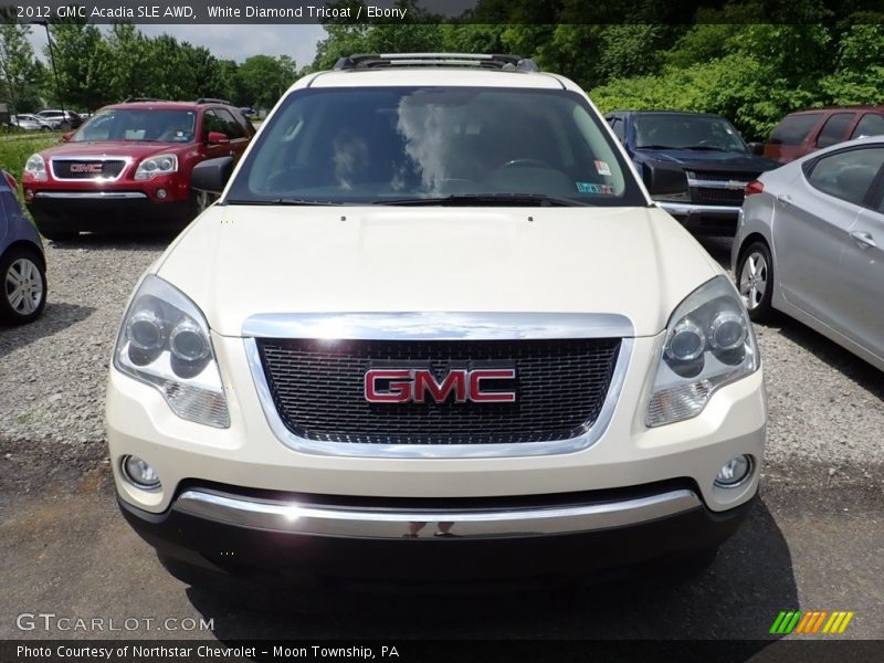 White Diamond Tricoat / Ebony 2012 GMC Acadia SLE AWD