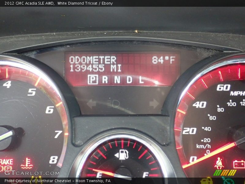 White Diamond Tricoat / Ebony 2012 GMC Acadia SLE AWD