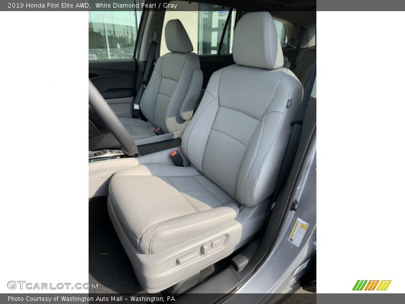 White Diamond Pearl / Gray 2019 Honda Pilot Elite AWD