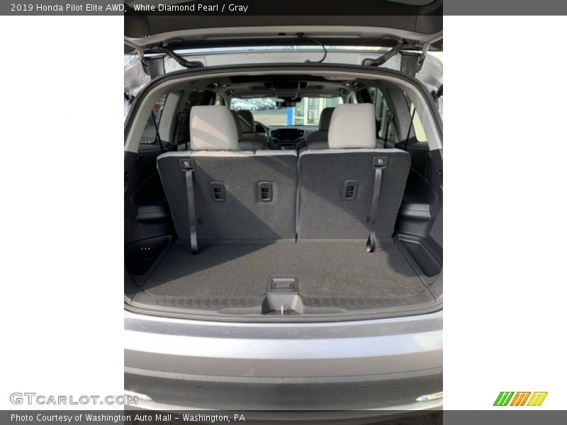 White Diamond Pearl / Gray 2019 Honda Pilot Elite AWD