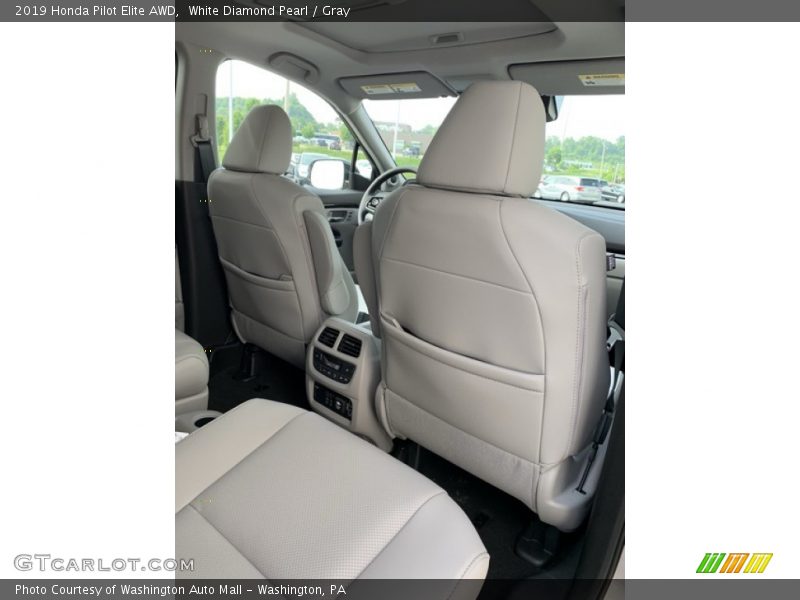 White Diamond Pearl / Gray 2019 Honda Pilot Elite AWD