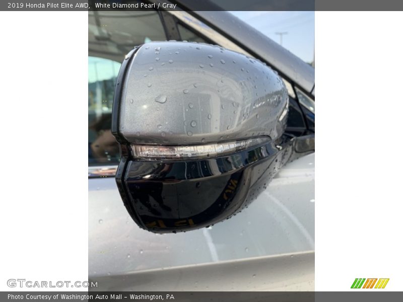 White Diamond Pearl / Gray 2019 Honda Pilot Elite AWD