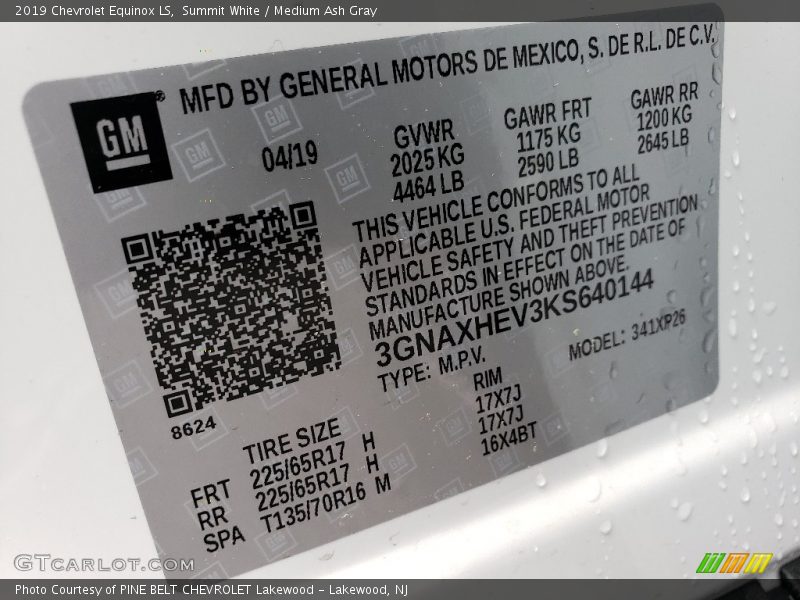 Summit White / Medium Ash Gray 2019 Chevrolet Equinox LS