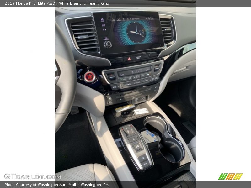 White Diamond Pearl / Gray 2019 Honda Pilot Elite AWD