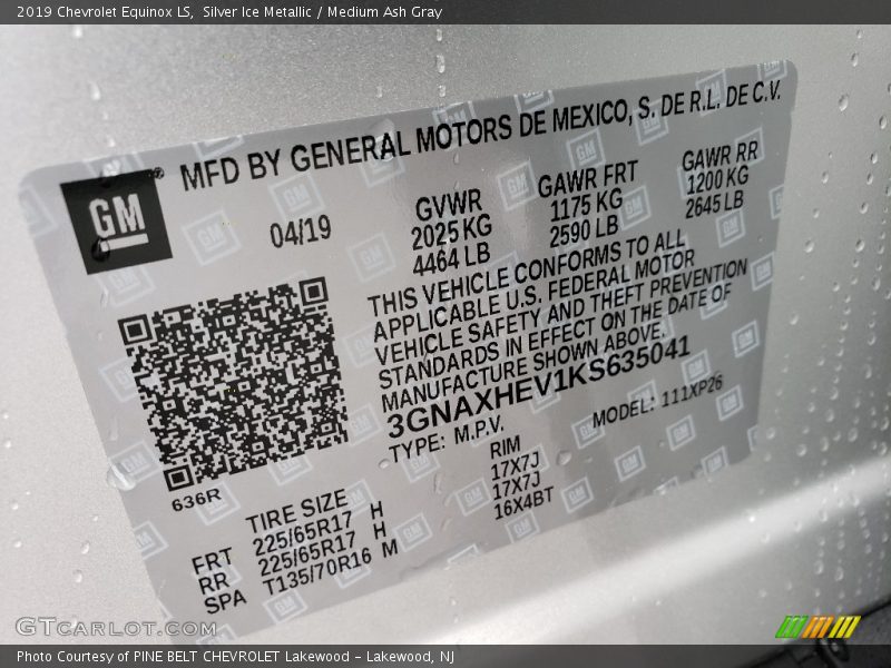 Silver Ice Metallic / Medium Ash Gray 2019 Chevrolet Equinox LS