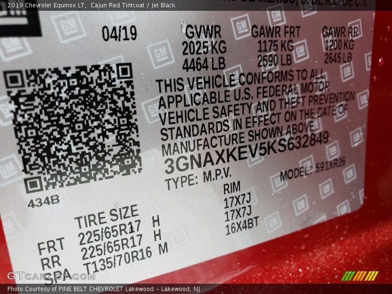Cajun Red Tintcoat / Jet Black 2019 Chevrolet Equinox LT