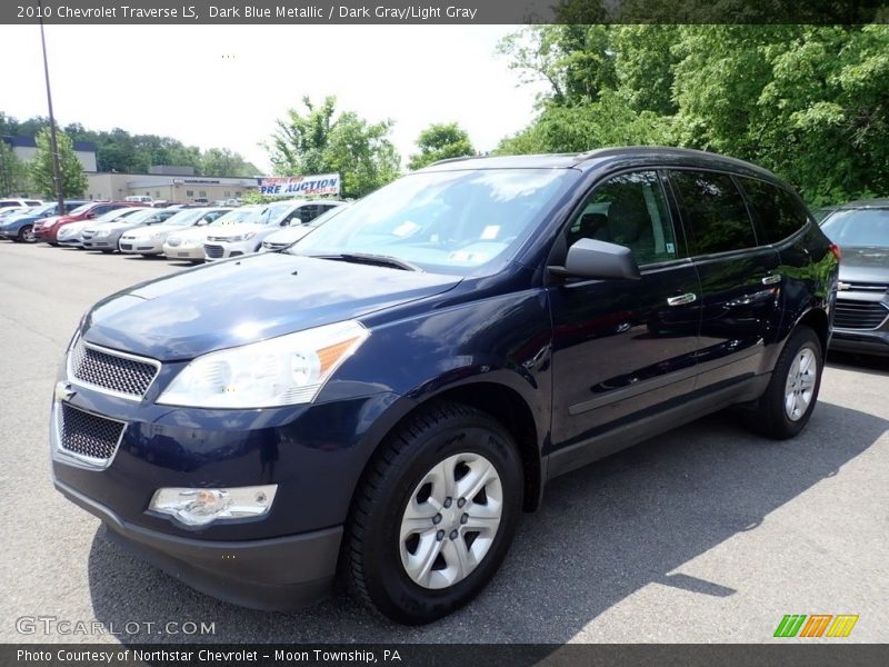 Dark Blue Metallic / Dark Gray/Light Gray 2010 Chevrolet Traverse LS