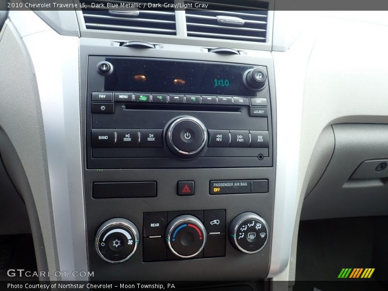 Dark Blue Metallic / Dark Gray/Light Gray 2010 Chevrolet Traverse LS