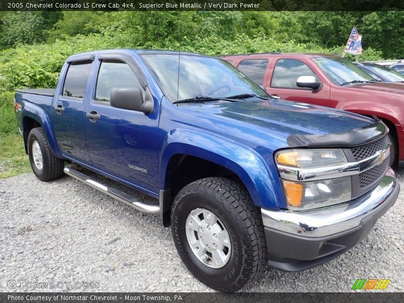 Superior Blue Metallic / Very Dark Pewter 2005 Chevrolet Colorado LS Crew Cab 4x4