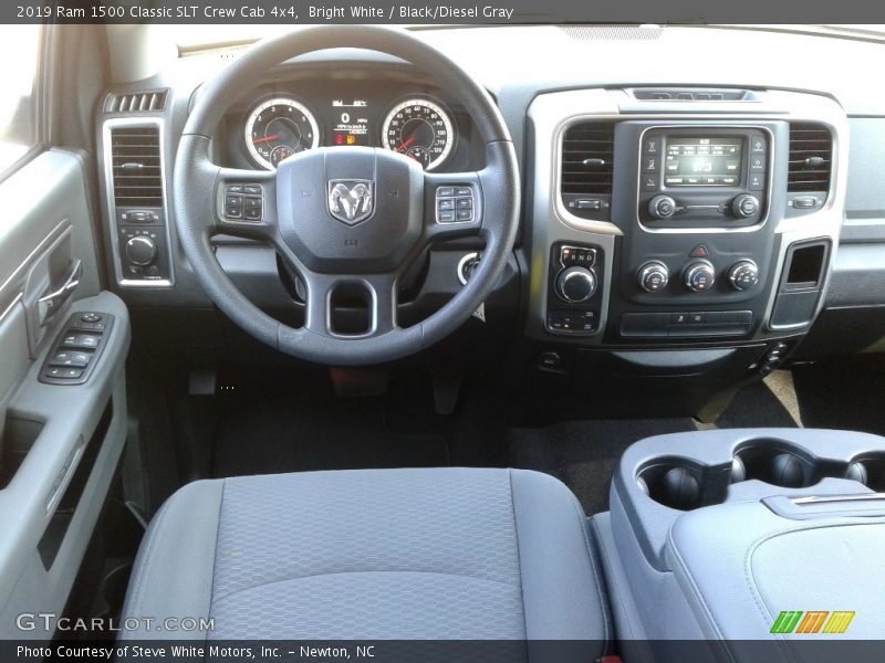 Bright White / Black/Diesel Gray 2019 Ram 1500 Classic SLT Crew Cab 4x4