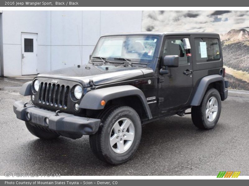 Black / Black 2016 Jeep Wrangler Sport