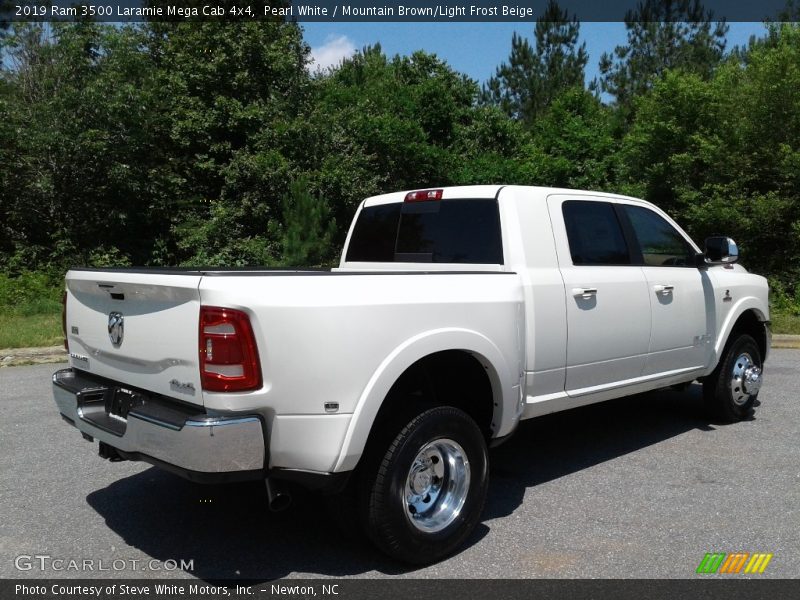 Pearl White / Mountain Brown/Light Frost Beige 2019 Ram 3500 Laramie Mega Cab 4x4