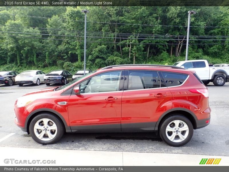 Sunset Metallic / Medium Light Stone 2016 Ford Escape SE 4WD