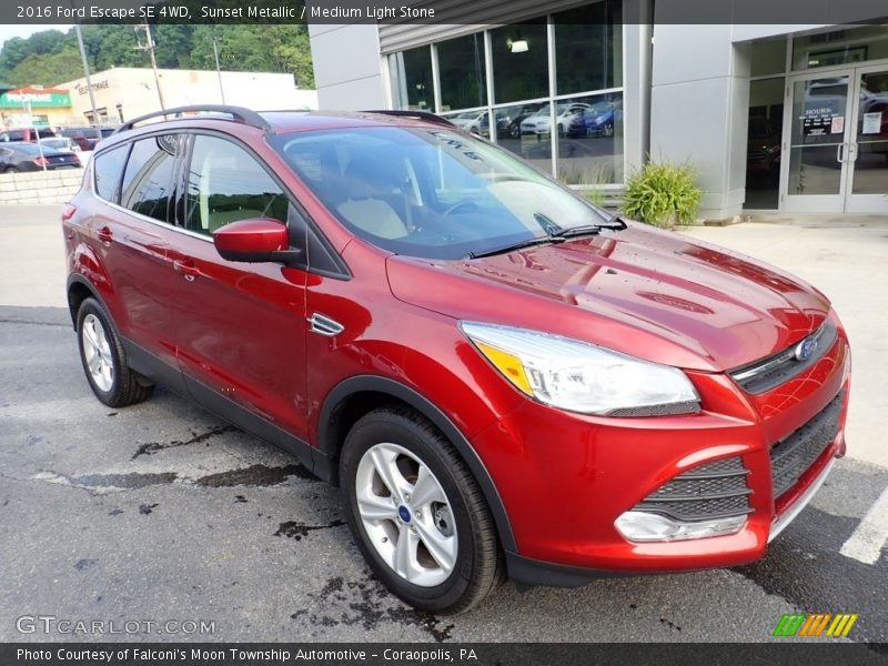 Sunset Metallic / Medium Light Stone 2016 Ford Escape SE 4WD