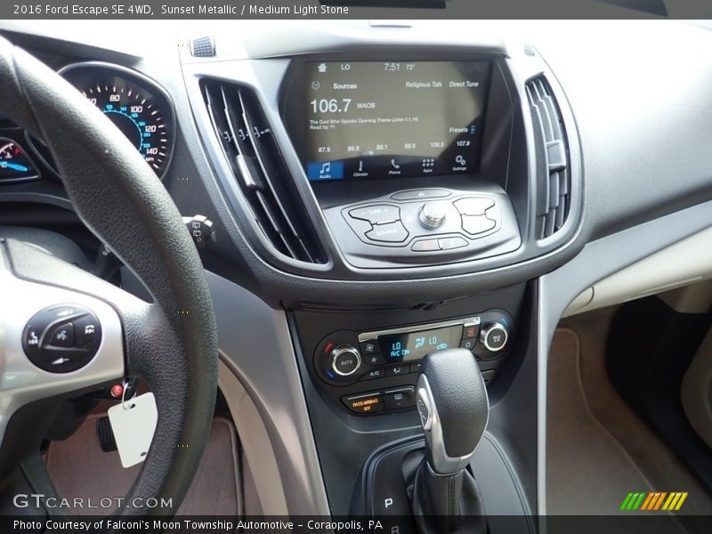 Sunset Metallic / Medium Light Stone 2016 Ford Escape SE 4WD