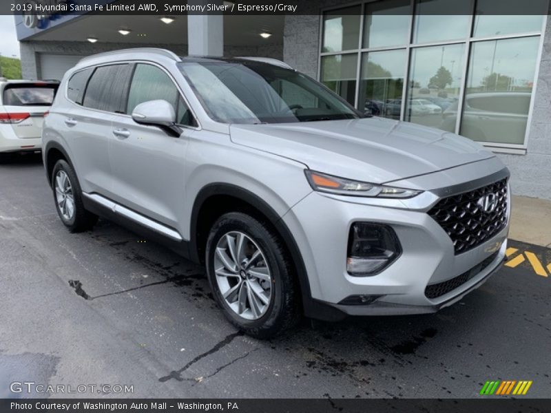 Symphony Silver / Espresso/Gray 2019 Hyundai Santa Fe Limited AWD