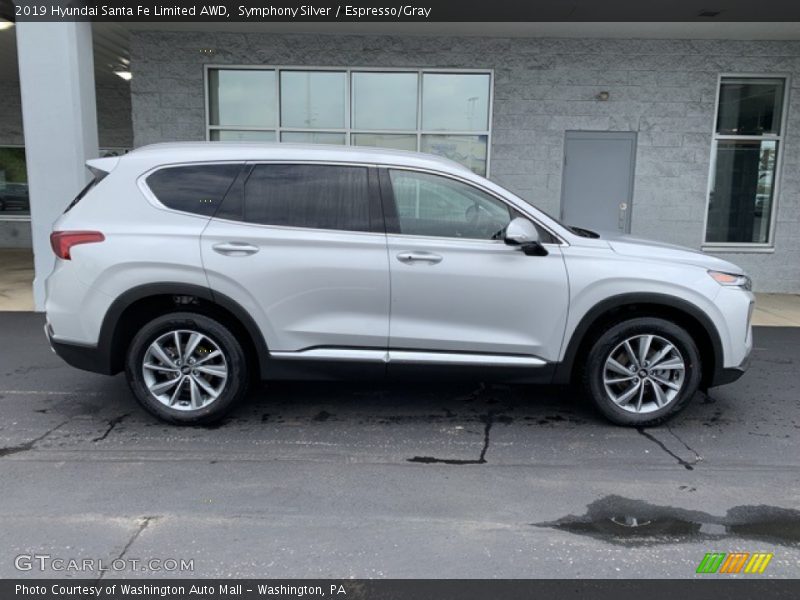 Symphony Silver / Espresso/Gray 2019 Hyundai Santa Fe Limited AWD