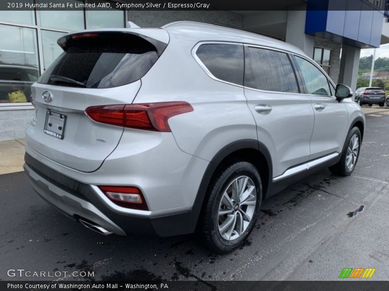 Symphony Silver / Espresso/Gray 2019 Hyundai Santa Fe Limited AWD