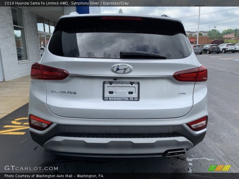 Symphony Silver / Espresso/Gray 2019 Hyundai Santa Fe Limited AWD