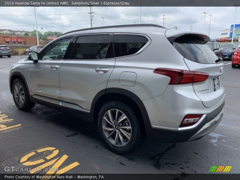 Symphony Silver / Espresso/Gray 2019 Hyundai Santa Fe Limited AWD