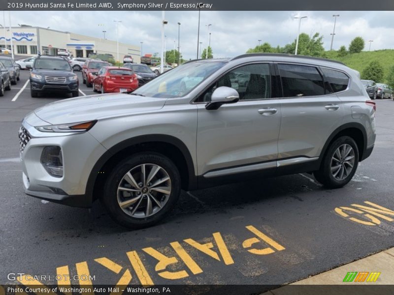 Symphony Silver / Espresso/Gray 2019 Hyundai Santa Fe Limited AWD