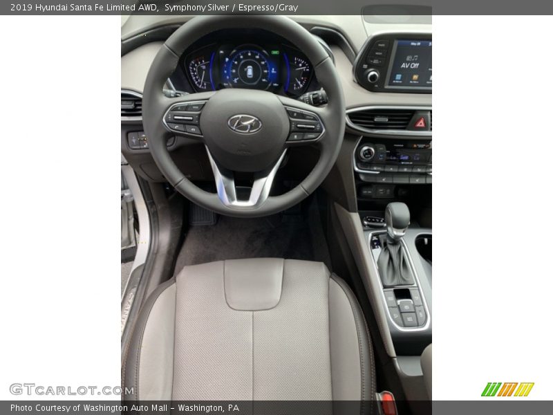 Symphony Silver / Espresso/Gray 2019 Hyundai Santa Fe Limited AWD
