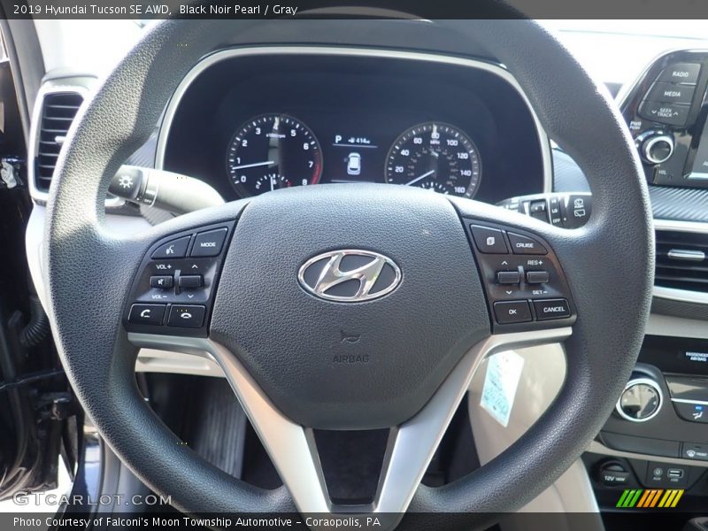 Black Noir Pearl / Gray 2019 Hyundai Tucson SE AWD
