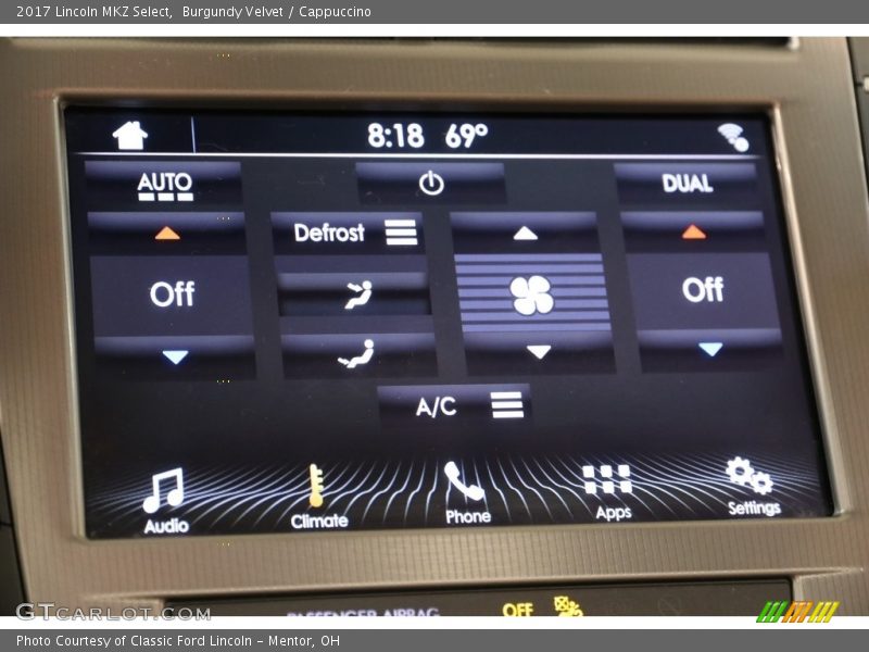 Burgundy Velvet / Cappuccino 2017 Lincoln MKZ Select