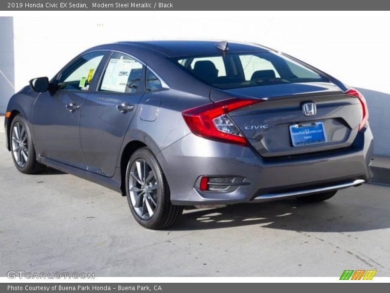 Modern Steel Metallic / Black 2019 Honda Civic EX Sedan