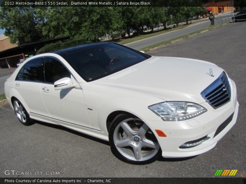 Diamond White Metallic / Sahara Beige/Black 2012 Mercedes-Benz S 550 Sedan