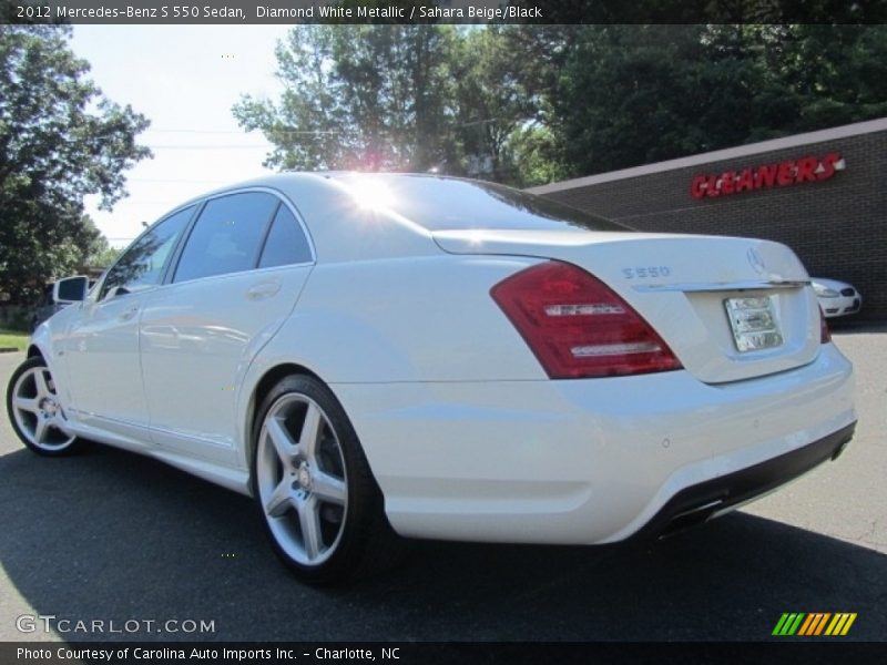 Diamond White Metallic / Sahara Beige/Black 2012 Mercedes-Benz S 550 Sedan